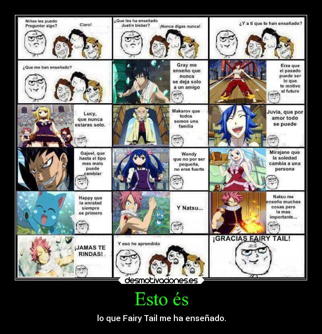 Esto és - lo que Fairy Tail me ha enseñado.