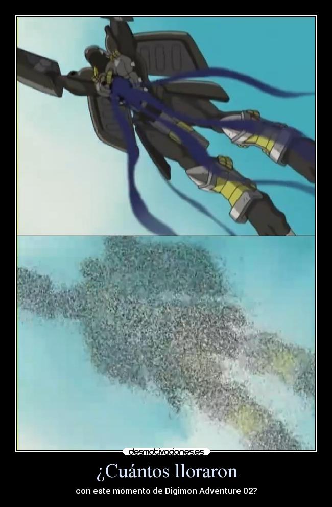 carteles anime llorar digimon adventure blackwargreymon cuantos otaku devilbrigade pregunta momento triste desmotivaciones