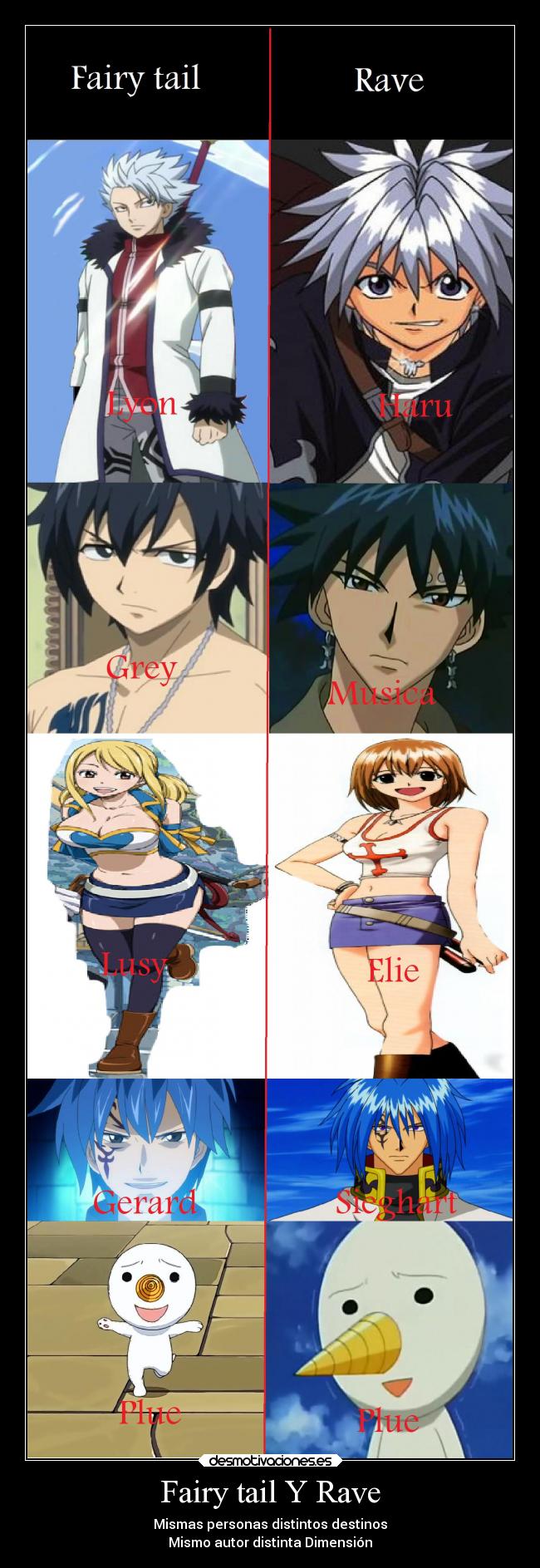 Fairy tail Y Rave - Mismas personas distintos destinos
Mismo autor distinta Dimensión
