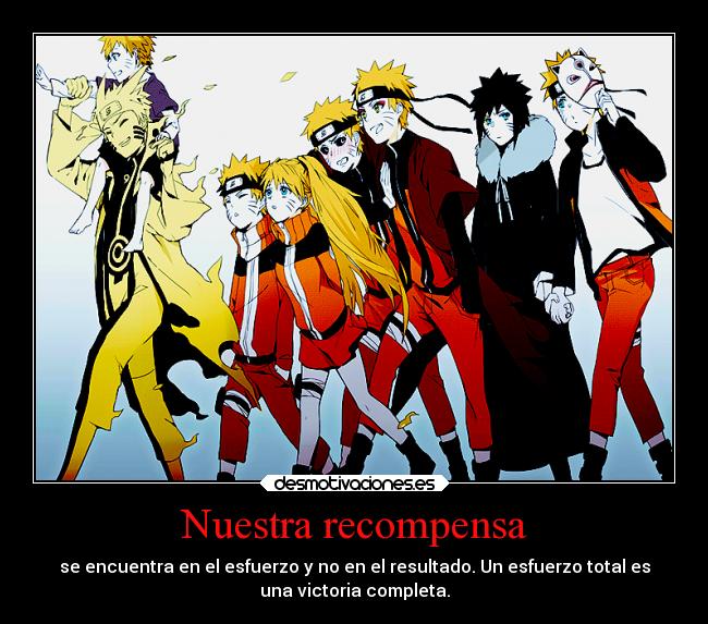 carteles anime naruto esfuerzo uzumaki menma naruko bijuu manga anbu kawaii desu desmotivaciones