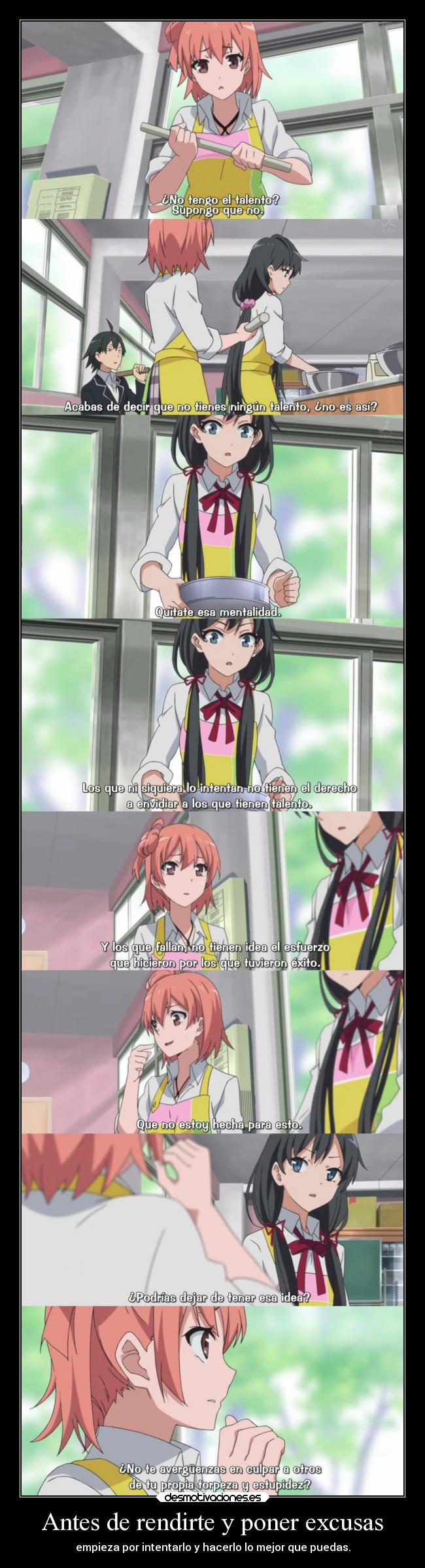 carteles anime rendirse excusa empezar intentar hacer esfuerzo raptorhunters desmotivaciones