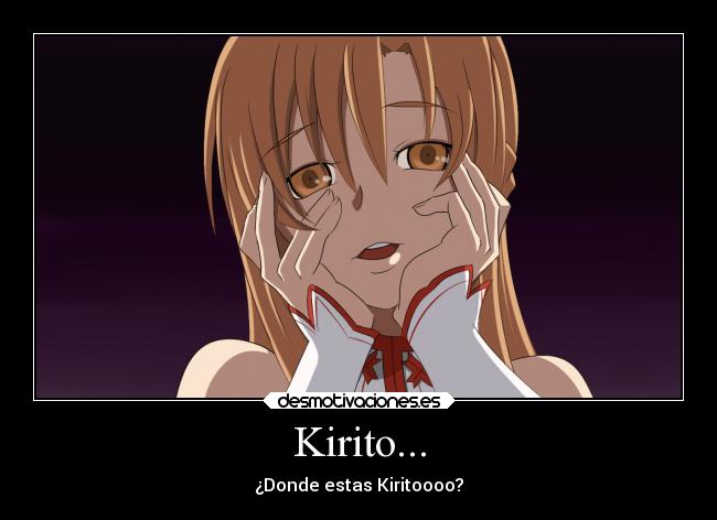 carteles anime sao asuna kirito yuno swordartonline desmotivaciones
