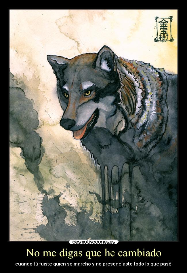 No me digas que he cambiado - cuando tú fuiste quien se marcho y no presenciaste todo lo que pasé.