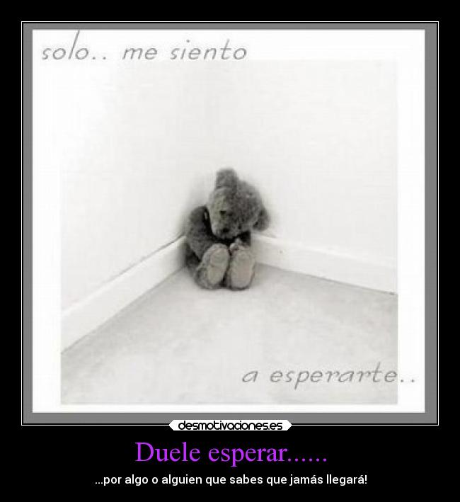 Duele esperar...... - ...por algo o alguien que sabes que jamás llegará!