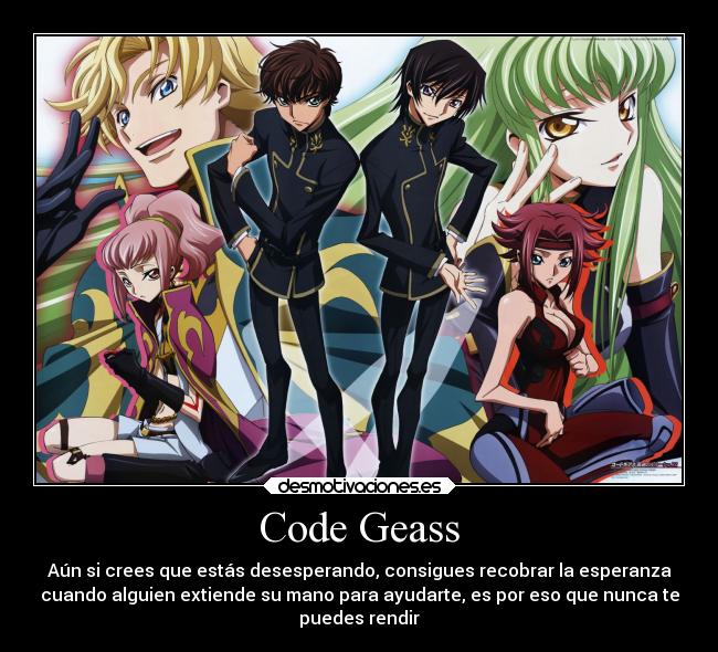 carteles ayuda anime esperanza codegeass manga desmotivaciones