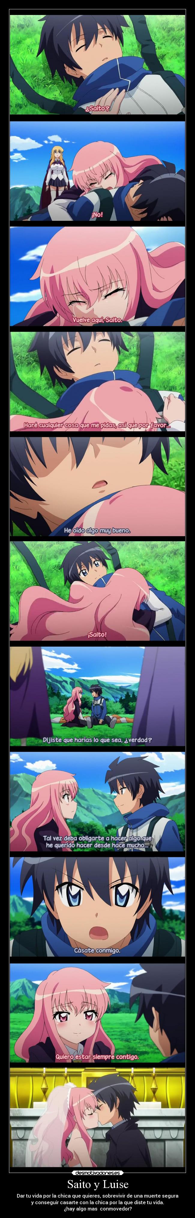 carteles besos amor anime saito luise zero tsukaima desmotivaciones