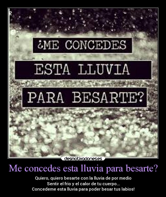 carteles besos bajo lluvia desmotivaciones