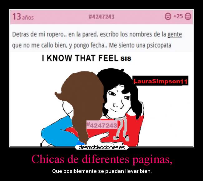 Chicas de diferentes paginas, - 