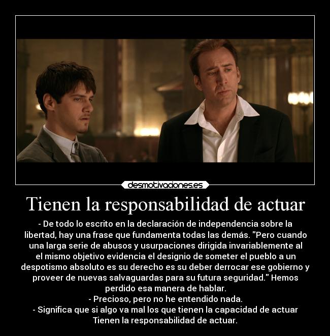 Tienen la responsabilidad de actuar - 