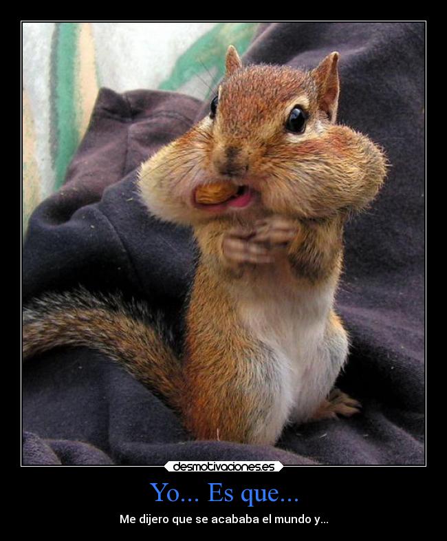 Yo... Es que... - Me dijero que se acababa el mundo y...