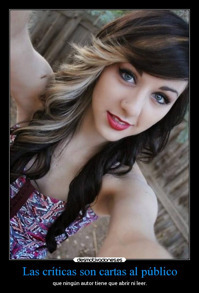 Las críticas son cartas al público - que ningún autor tiene que abrir ni leer.