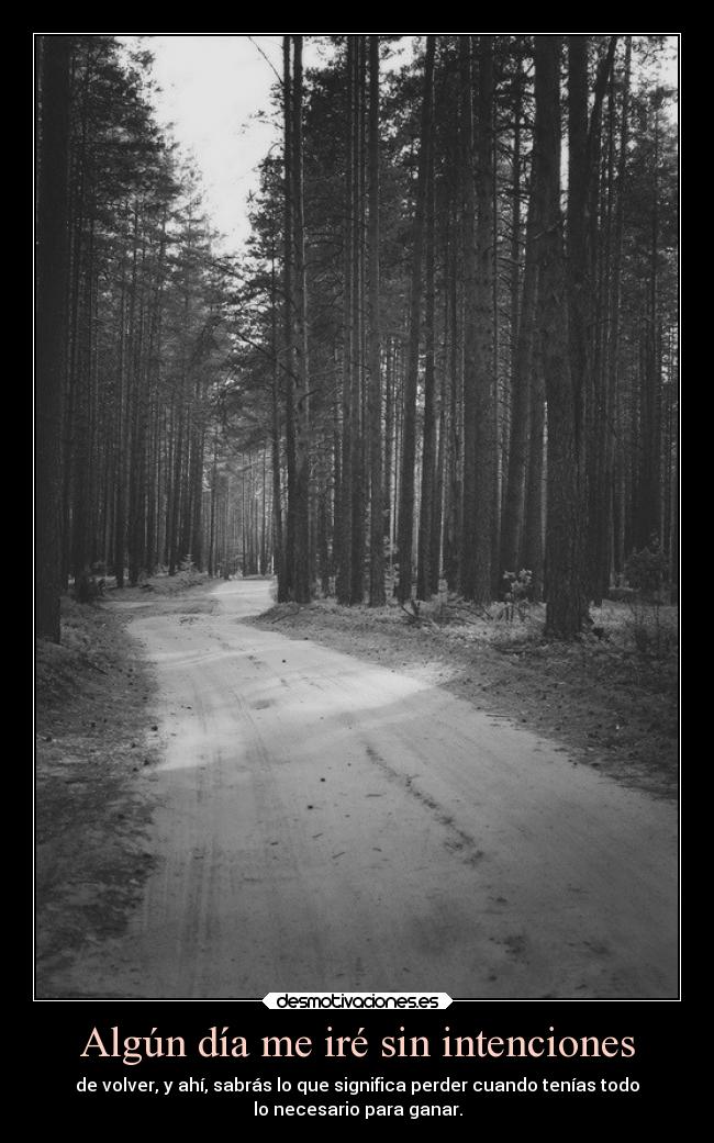 Algún día me iré sin intenciones -