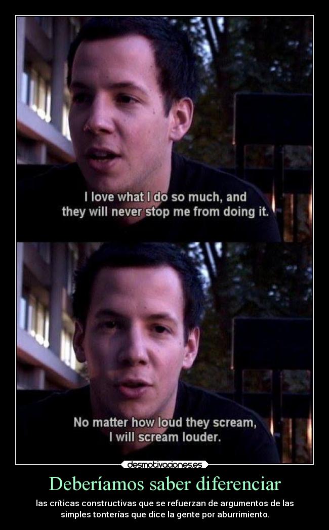 Deberíamos saber diferenciar -