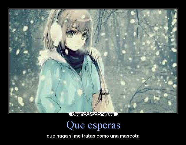 Que esperas - que haga si me tratas como una mascota