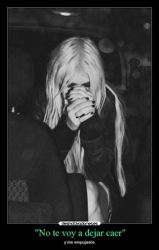 No te voy a dejar caer - y me empujaste.