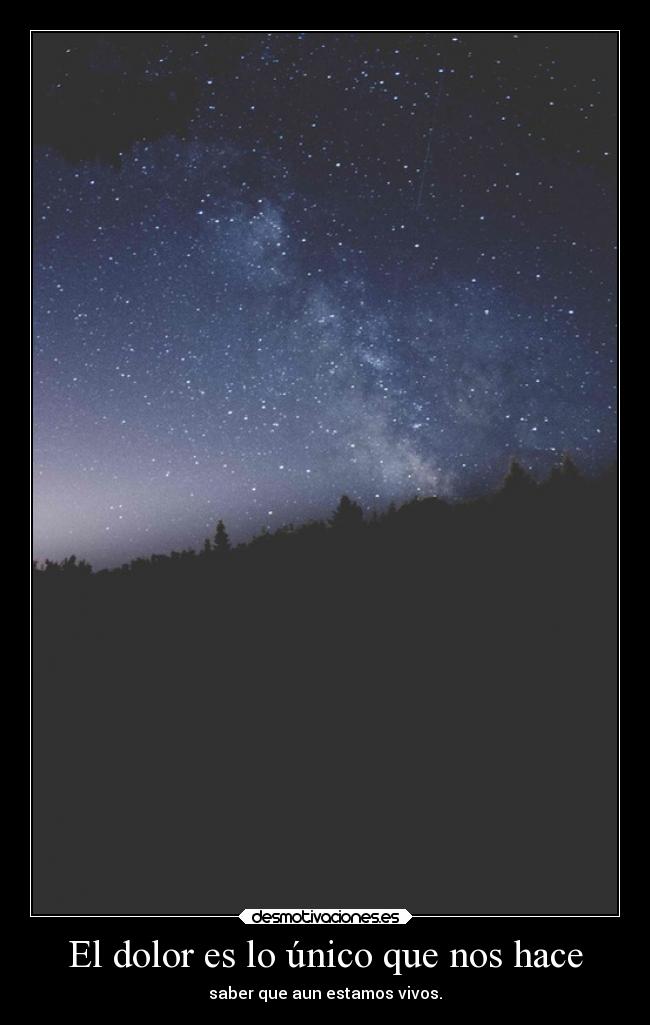 El dolor es lo único que nos hace - saber que aun estamos vivos.