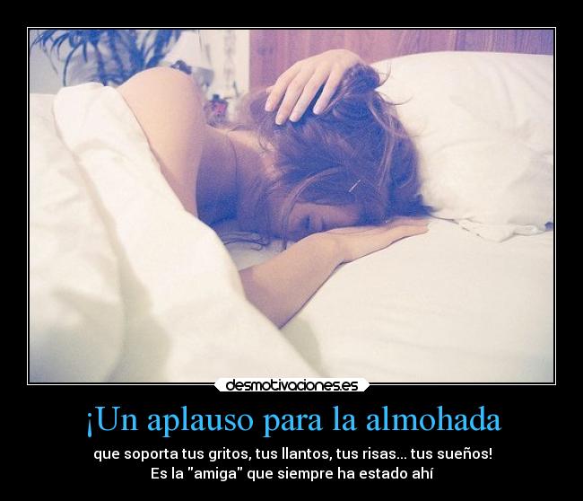 ¡Un aplauso para la almohada -