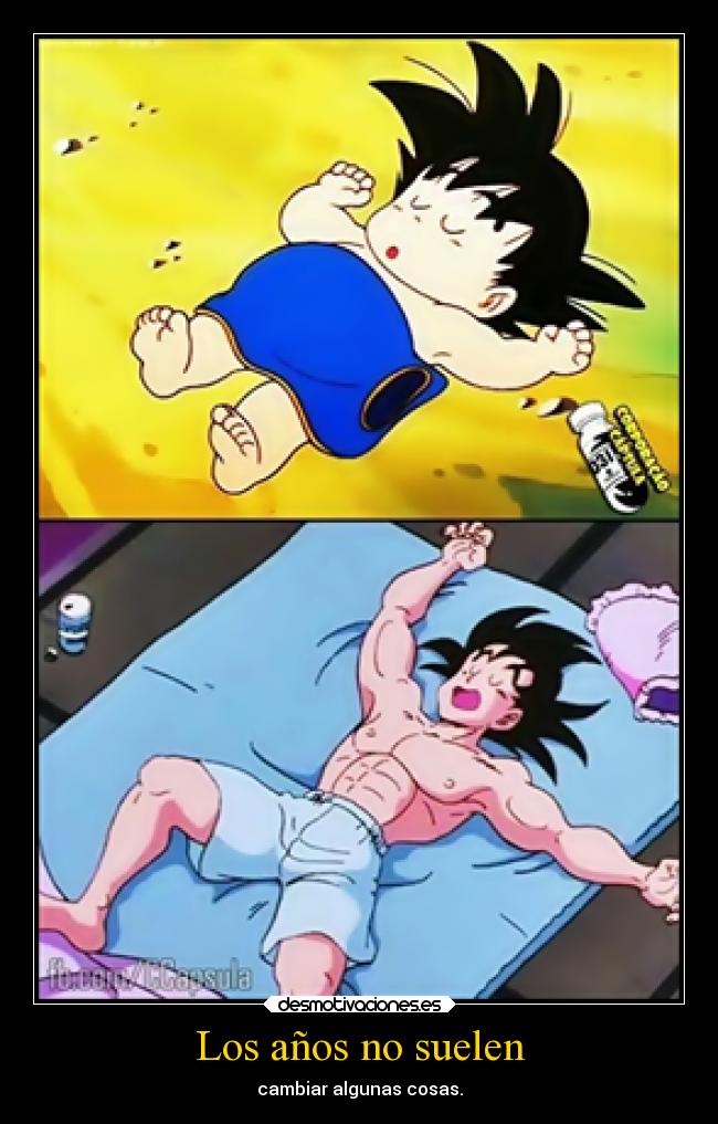 carteles dormir anime goku dragon ball chiquito grande tiempo cambia ejercitodemar desmotivaciones