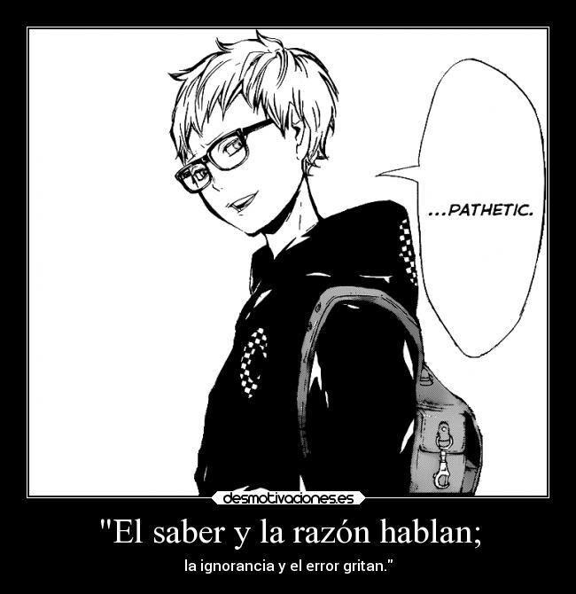 El saber y la razón hablan; - la ignorancia y el error gritan.
