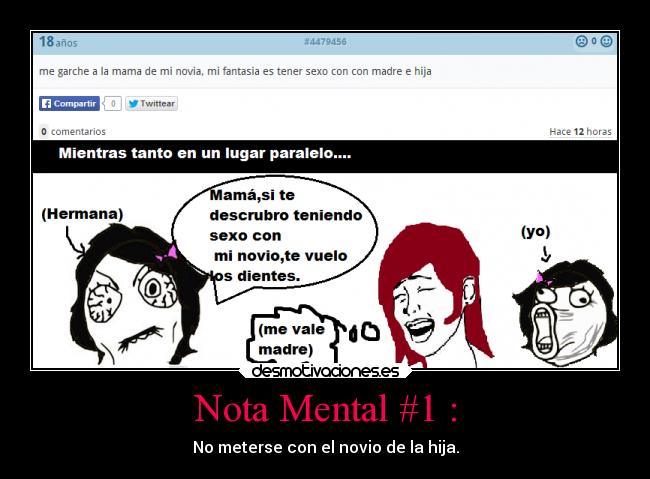 Nota Mental #1 : - No meterse con el novio de la hija.