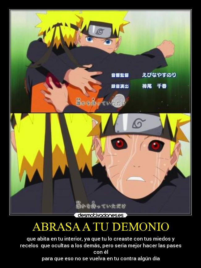 carteles miedo problemas naruto anime desmotivaciones