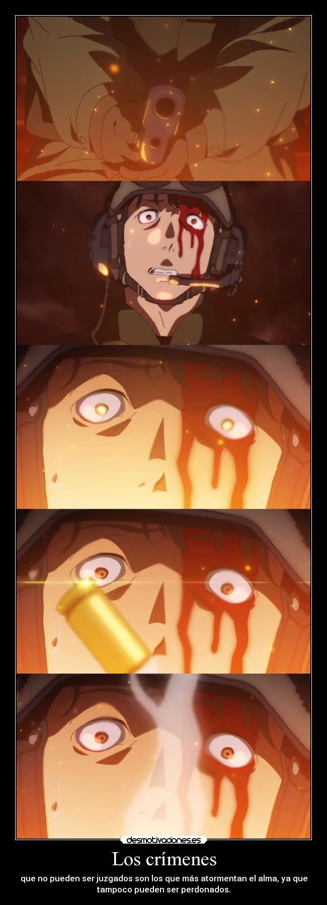 carteles muerte amistad amigos dolor anime aldnoah manga raptorhunters harukaze crimen pecado perdon matar desmotivaciones