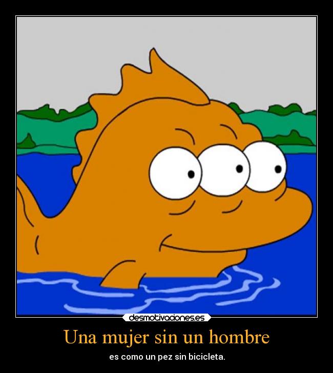 Una mujer sin un hombre - es como un pez sin bicicleta.