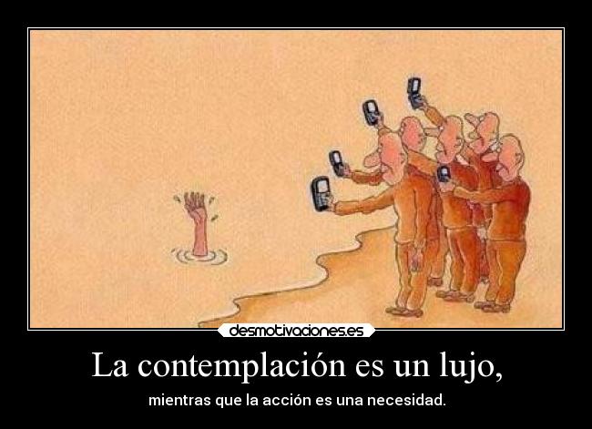 La contemplación es un lujo, - mientras que la acción es una necesidad.