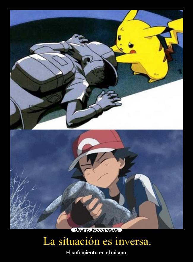 carteles odio pasado corazon tristeza llorar infancia anime pokemon devilbrigade ashketchum pikachu piedra desmotivaciones