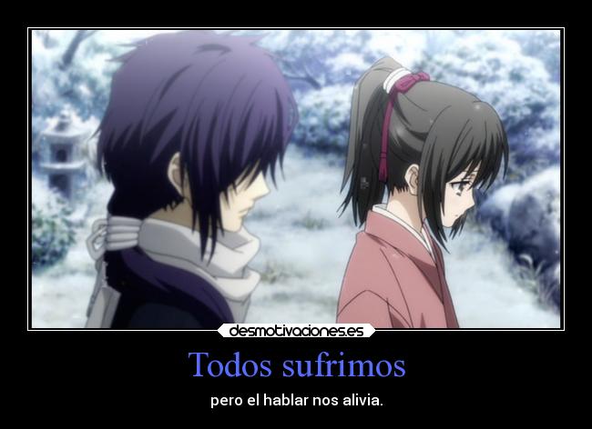 carteles soledad sociedad alma anime sufrimiento pensamiento alivio hablar palabras acciones desmotivaciones