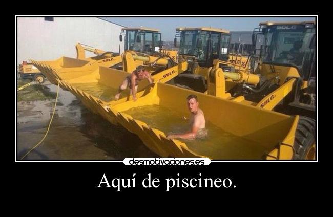 Aquí de piscineo. - 