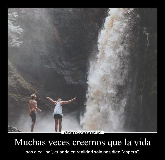 Muchas veces creemos que la vida - 