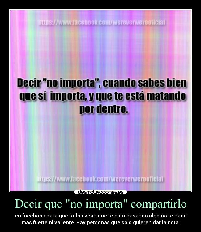Decir que no importa compartirlo -