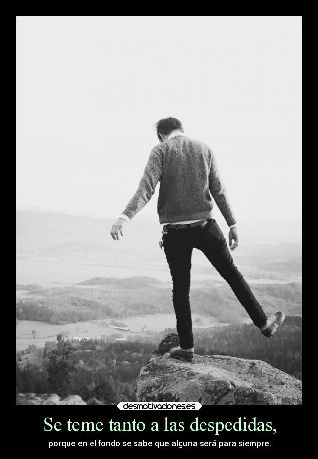 Se teme tanto a las despedidas, - 