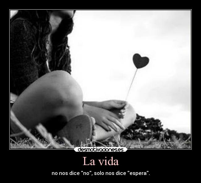 La vida - no nos dice no, solo nos dice espera.