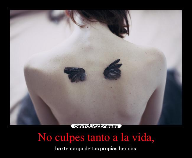 No culpes tanto a la vida, -