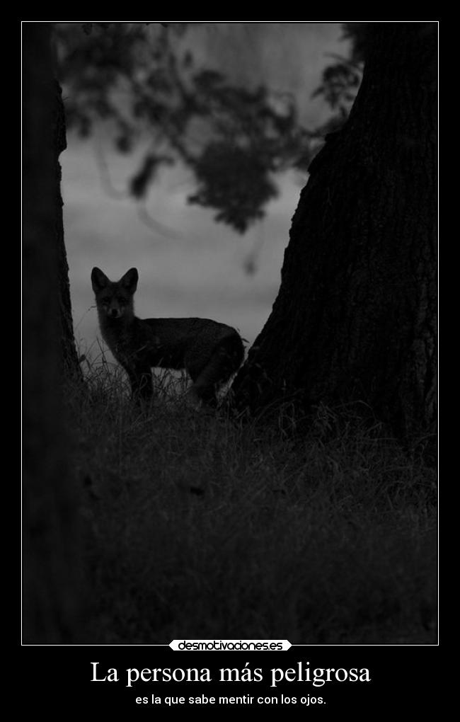 La persona más peligrosa - es la que sabe mentir con los ojos.