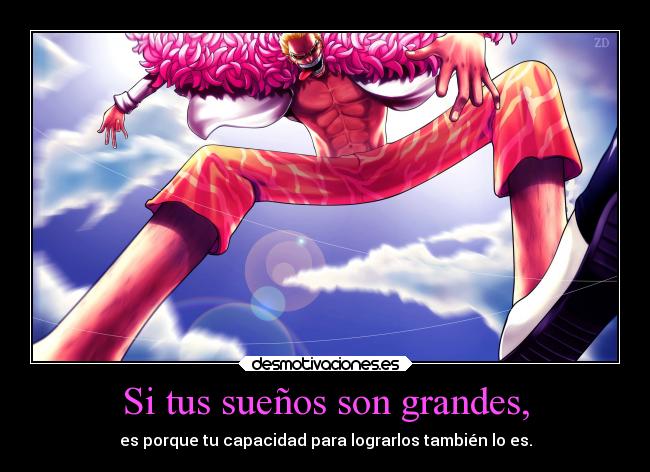 carteles vida suenos one piece doflamingo dressrosa desmotivaciones