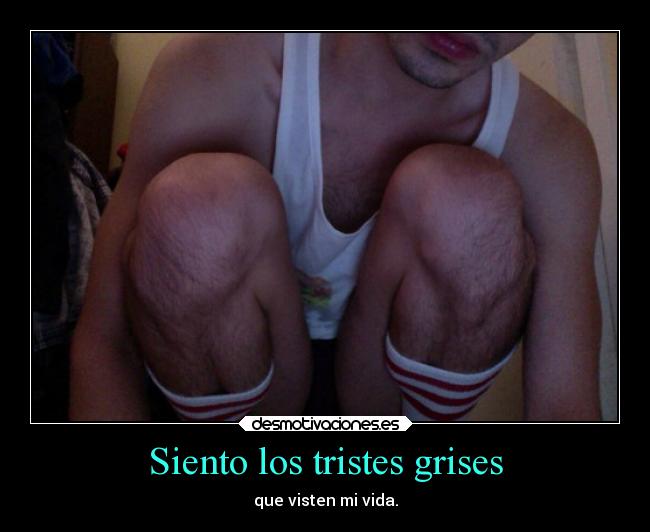 Siento los tristes grises - que visten mi vida.