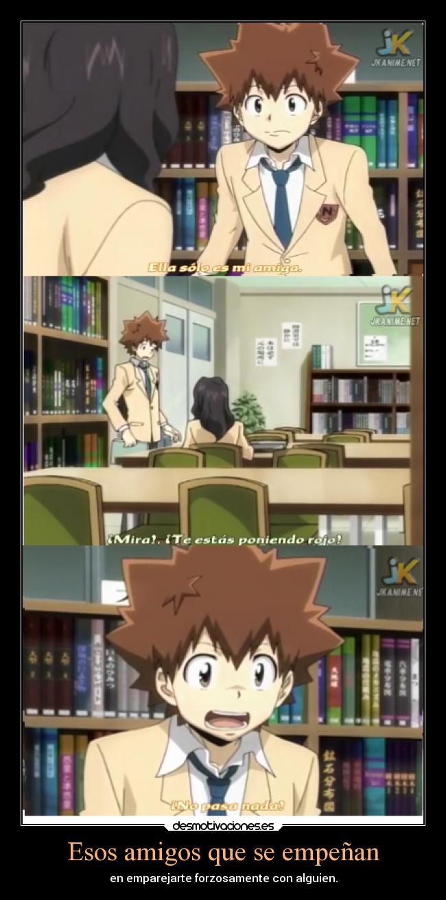 carteles amigos anime katekyo hitman reborn tsuna hana emparejamientos novia desmotivaciones