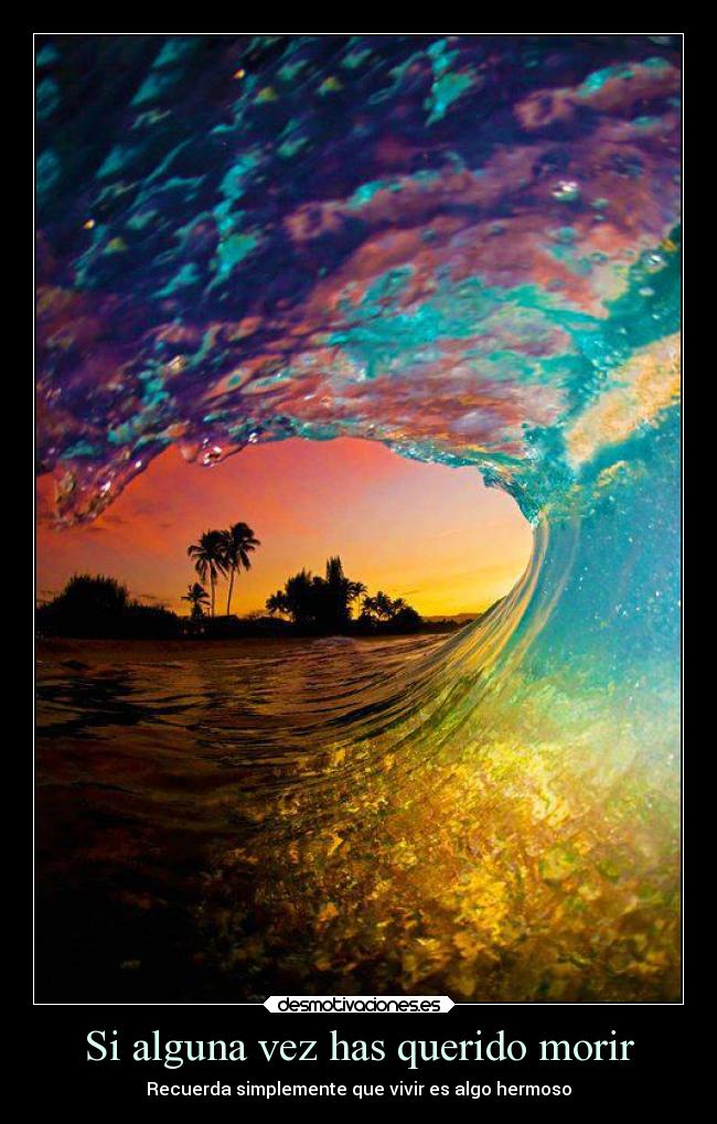 Si alguna vez has querido morir - Recuerda simplemente que vivir es algo hermoso
