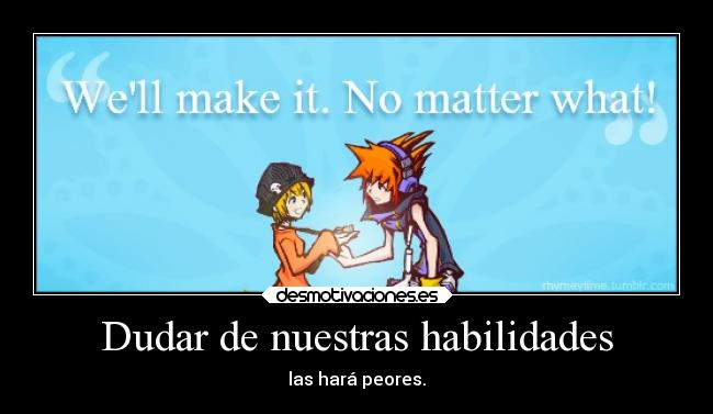 carteles anime confianza manga juego twewy rhyme neku cuadernodefrasespendientes desmotivaciones