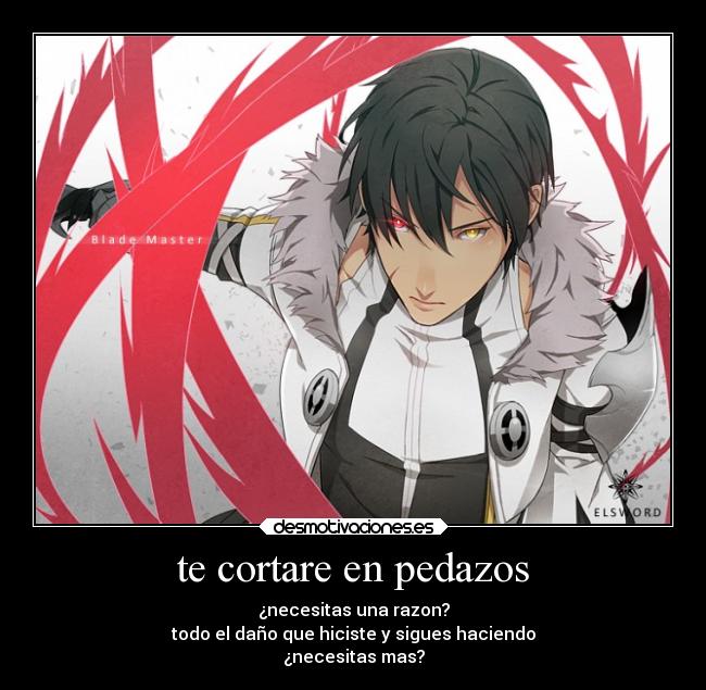 te cortare en pedazos -