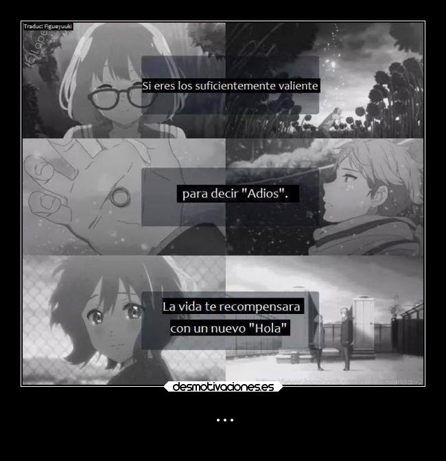 carteles anime kyoukai kanata kyoukainokanata kanbaraakihito kanbara akihito kuriyamamirai kuriyama mira desmotivaciones