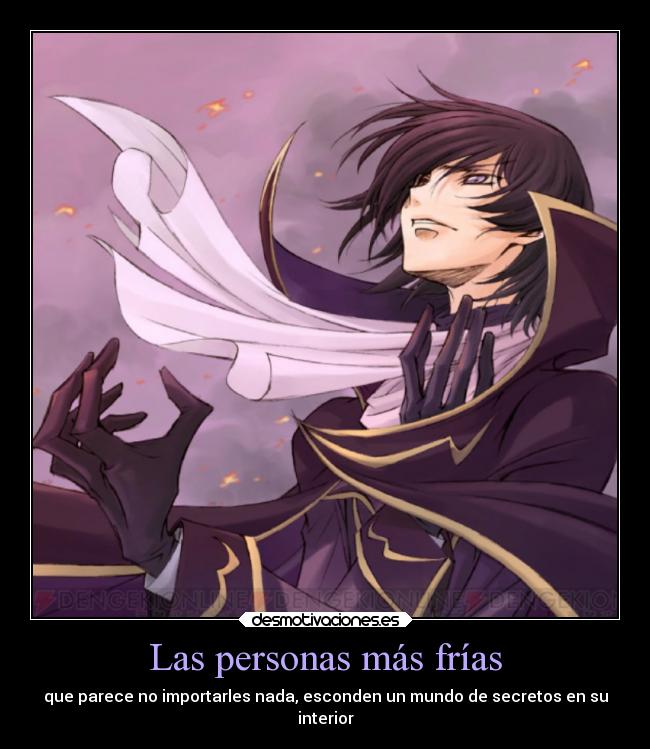 carteles anime lelouch lamperouge britannia lulu code geass rebellion fria secretos interior desmotivaciones