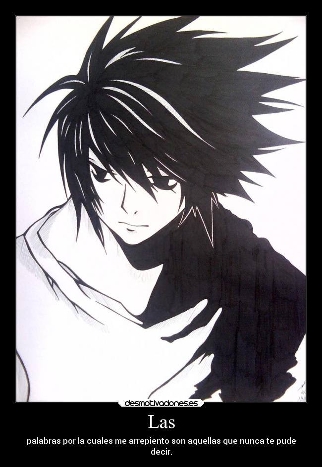 carteles anime manga deathnote death note lawliet ryuzaki desmotivaciones