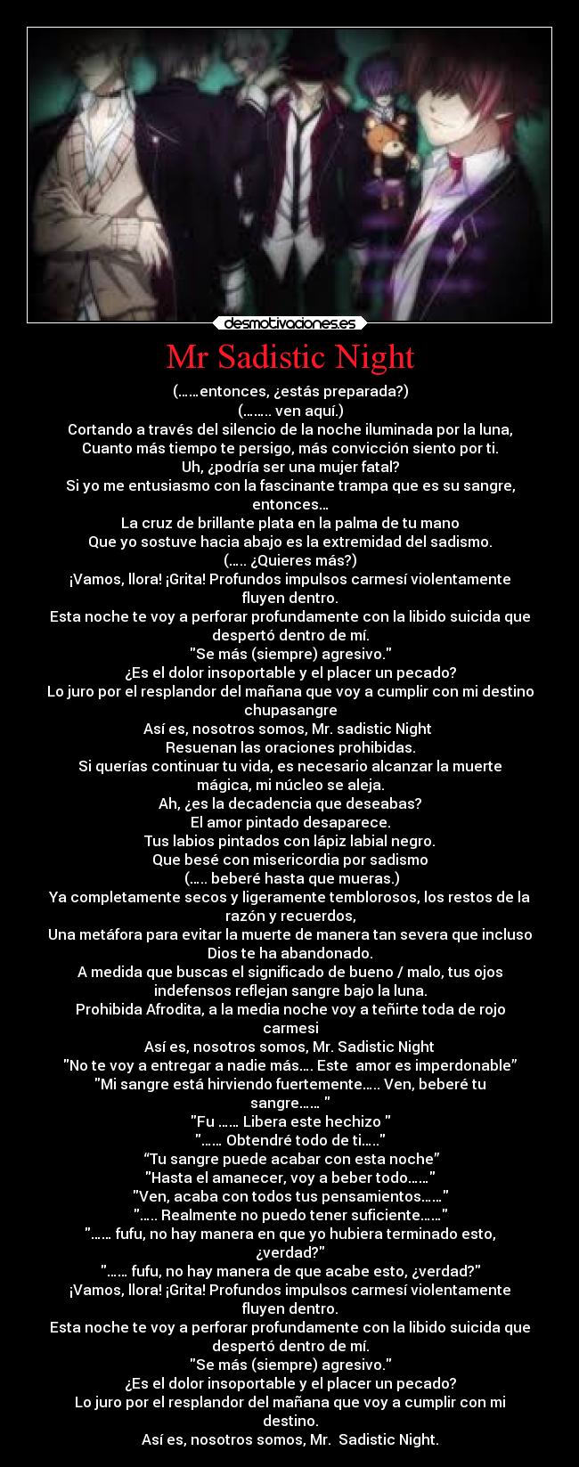 Mr Sadistic Night - 