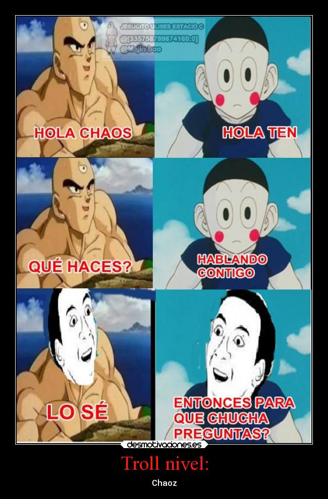 carteles anime troll chaoz ten shin han dragon ball desmotivaciones