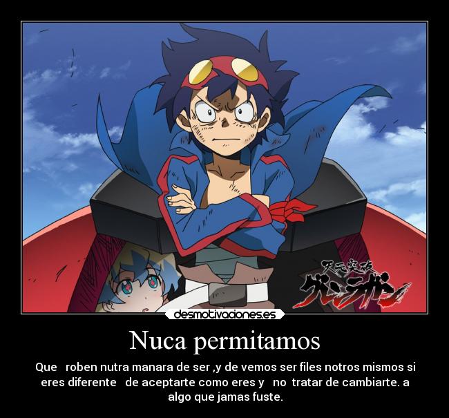 carteles anime vida toppa gurren lagann simon desmotivaciones