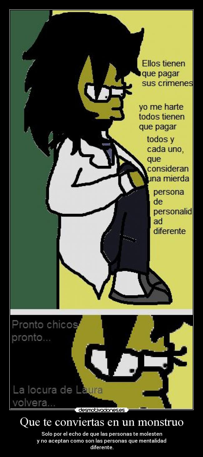 carteles arte dibujo para pensar laurasimpson11 mentalidad diferente bullying desmotivaciones